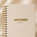 The Anchored 1-Year Planner, ivory linen cover with gold foil lettering