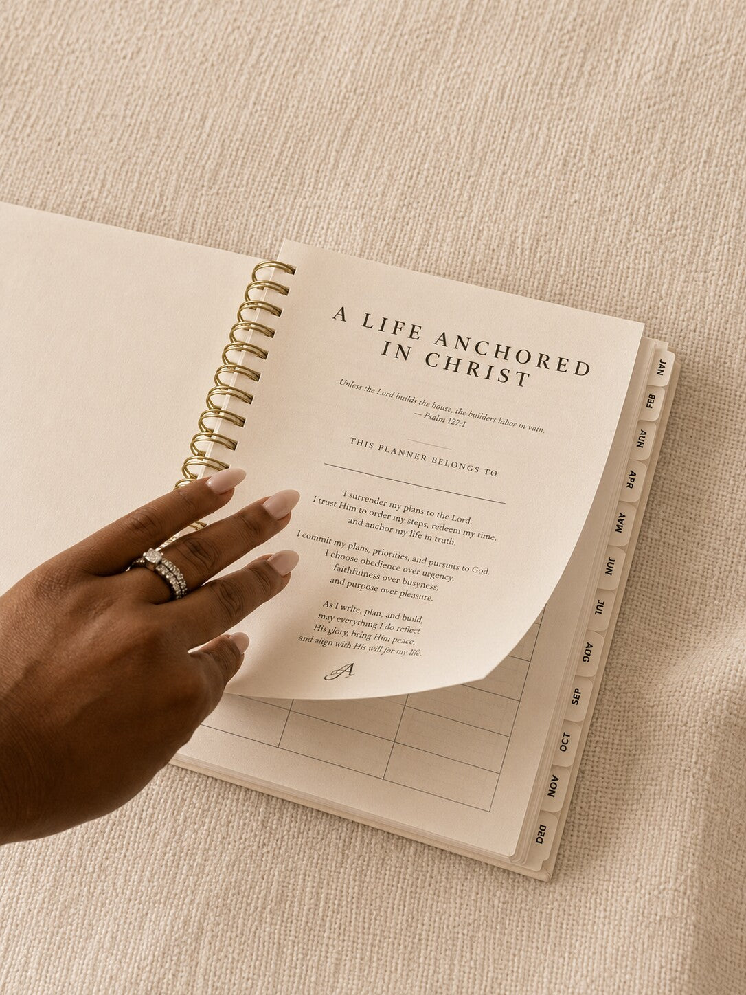 The opening page of The Anchored Planner, A Life Anchored in Christ
